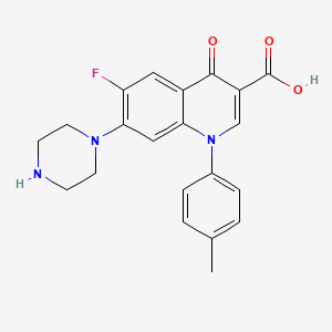 molecular formula C21H20FN3O3 B1679118 3-Quinolinecarboxylic acid, 6-fluoro-1,4-dihydro-1-(4-methylphenyl)-4-oxo-7-(1-piperazinyl)- CAS No. 149092-00-2