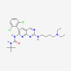 molecular formula C26H35Cl2N7O B1679120 1-叔丁基-3-[6-(2,6-二氯苯基)-2-[4-(二乙氨基)丁基氨基]吡啶并[2,3-d]嘧啶-7-基]脲 CAS No. 192705-80-9