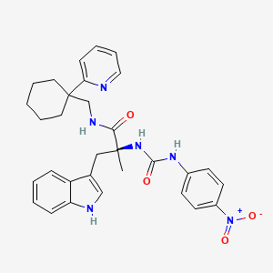 molecular formula C31H34N6O4 B1679125 (2S)-3-(1H-indol-3-yl)-2-methyl-2-[(4-nitrophenyl)carbamoylamino]-N-[(1-pyridin-2-ylcyclohexyl)methyl]propanamide CAS No. 204066-82-0