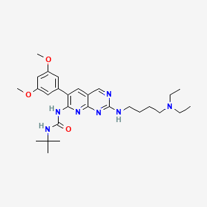 molecular formula C28H41N7O3 B1679126 1-(tert-Butyl)-3-(2-((4-(diethylamino)butyl)amino)-6-(3,5-dimethoxyphenyl)pyrido[2,3-d]pyrimidin-7-yl)urea CAS No. 219580-11-7