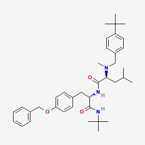 molecular formula C38H53N3O3 B1679127 L-Tyrosinamide, N-((4-(1,1-dimethylethyl)phenyl)methyl)-N-methyl-L-leucyl-N-(1,1-dimethylethyl)-O-(phenylmethyl)- CAS No. 217171-01-2