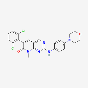 molecular formula C24H21Cl2N5O2 B1679128 6-(2,6-Dichlorophenyl)-8-methyl-2-(4-morpholin-4-ylanilino)pyrido[2,3-d]pyrimidin-7-one CAS No. 305820-75-1