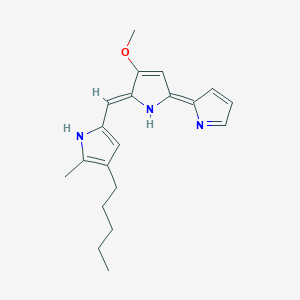 molecular formula C20H25N3O B1679158 5[(3-Methoxy-5-pyrrol-2-ylidene-pyrrol-2-ylidene)-methyl]-2-methyl-3-pentyl-1hpyrrole CAS No. 82-89-3