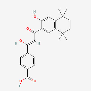 molecular formula C24H26O5 B1679242 4-(1-Hydroxy-3-oxo-3-(5,6,7,8-tetrahydro-3-hydroxy-5,5,8,8-tetramethyl-2-naphthalenyl)-1-propenyl)benzoic acid CAS No. 116193-60-3