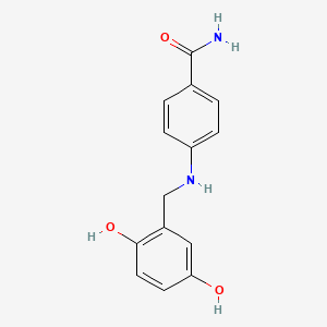 molecular formula C14H14N2O3 B1679307 4-[(2,5-Dihydroxyphenyl)methylamino]benzamide CAS No. 137515-05-0
