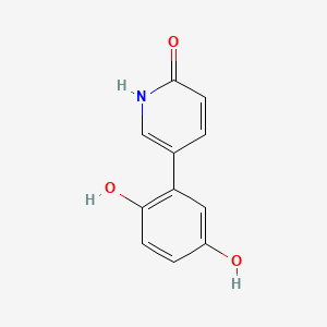 molecular formula C11H9NO3 B1679310 5-(2,5-dihydroxyphenyl)-1H-pyridin-2-one CAS No. 144909-21-7
