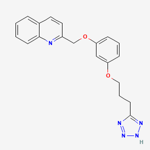 molecular formula C20H19N5O2 B1679312 2-((3-(3-(1H-Tetrazol-5-yl)propoxy)phenoxy)methyl)quinoline CAS No. 107813-63-8