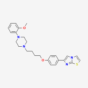 molecular formula C26H30N4O2S B1679315 Imidazo(2,1-b)thiazole, 6-(4-(4-(4-(2-methoxyphenyl)-1-piperazinyl)butoxy)phenyl)- CAS No. 207277-37-0
