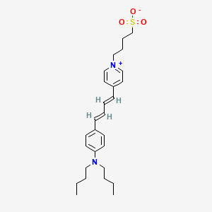 molecular formula C27H38N2O3S B1679323 4-(4-{4-[4-(Dibutylamino)phenyl]buta-1,3-dien-1-yl}pyridinium-1-yl)butane-1-sulfonate CAS No. 83668-92-2