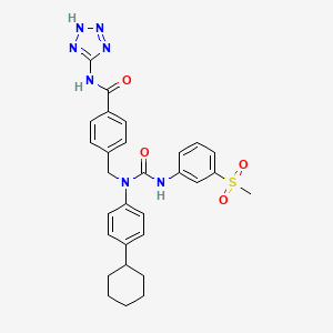 molecular formula C29H31N7O4S B1679352 4-{[(4-Cyclohexylphenyl){[3-(Methylsulfonyl)phenyl]carbamoyl}amino]methyl}-N-(1h-Tetrazol-5-Yl)benzamide CAS No. 307986-98-7