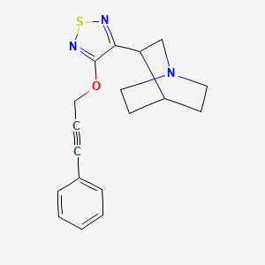 molecular formula C18H19N3OS B1679353 8-[4-(3-Phenylprop-2-ynoxy)-1,2,5-thiadiazol-3-yl]-1-azabicyclo[2.2.2]octane CAS No. 215052-52-1