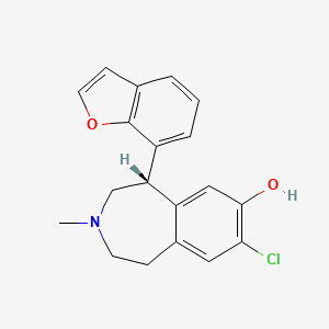 molecular formula C19H18ClNO2 B1679356 (5S)-5-(7-benzofuranyl)-8-chloro-3-methyl-1,2,4,5-tetrahydro-3-benzazepin-7-ol CAS No. 125341-24-4