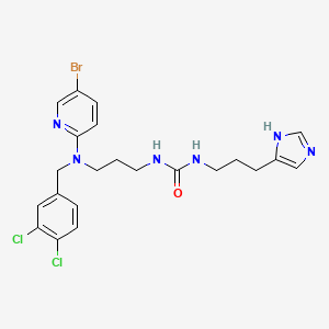 molecular formula C22H25BrCl2N6O B1679357 1-[3-[(5-bromo-2-pyridinyl)-[(3,4-dichlorophenyl)methyl]amino]propyl]-3-[3-(1H-imidazol-5-yl)propyl]thiourea CAS No. 199522-35-5