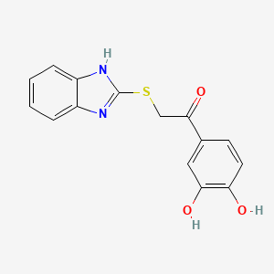 molecular formula C15H12N2O3S B1679362 2-(1H-benzimidazol-2-ylsulfanyl)-1-(3,4-dihydroxyphenyl)ethanone CAS No. 22903-37-3