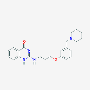 molecular formula C23H28N4O2 B1679380 2-[3-[3-(piperidin-1-ylmethyl)phenoxy]propylamino]-1H-quinazolin-4-one CAS No. 105150-87-6
