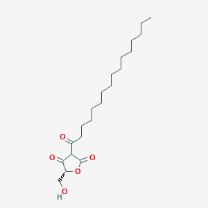 molecular formula C21H36O5 B1679406 (R)-3-Hexadecanoyl-5-hydroxymethyltetronic acid CAS No. 150627-37-5