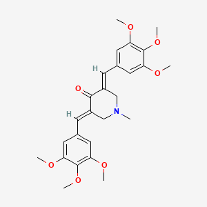 molecular formula C26H31NO7 B1679409 (3E,5E)-1-methyl-3,5-bis[(3,4,5-trimethoxyphenyl)methylidene]piperidin-4-one CAS No. 1195795-93-7
