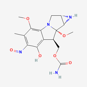 molecular formula C16H20N4O6 B1679412 [(4S,6S,7S,8R)-10-Hydroxy-7,13-dimethoxy-12-methyl-11-nitroso-2,5-diazatetracyclo[7.4.0.02,7.04,6]trideca-1(13),9,11-trien-8-yl]methyl carbamate CAS No. 113785-48-1