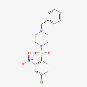 molecular formula C17H18ClN3O4S B1679416 4-氯-2-硝基-1-((4-苄基哌嗪基)磺酰基)苯 CAS No. 1024448-59-6