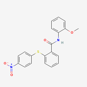 molecular formula C20H16N2O4S B1679417 2-(4-Nitrophenylthio)-N-(2-methoxyphenyl)benzamide CAS No. 431980-38-0