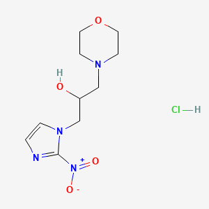 molecular formula C10H17ClN4O4 B1679423 4-Morpholineethanol, alpha-((2-nitro-1H-imidazol-1-yl)methyl)-, monohydrochloride CAS No. 70132-53-5