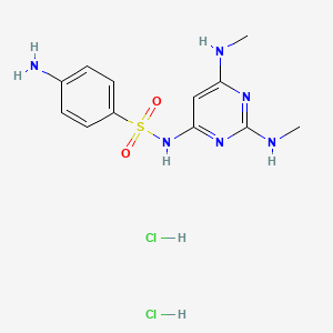 molecular formula C12H18Cl2N6O2S B1679428 4-Amino-N-[2,6-bis(methylamino)-4-pyrimidinyl]benzenesulfonamide dihydrochloride CAS No. 1197333-95-1
