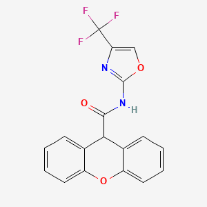 molecular formula C18H11F3N2O3 B1679430 N-(4-(三氟甲基)恶唑-2-基)-9H-呫吨-9-甲酰胺 CAS No. 714971-87-6