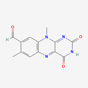 molecular formula C13H10N4O3 B1679432 7,10-Dimethyl-2,4-dioxo-2,3,4,10-tetrahydrobenzo[g]pteridine-8-carbaldehyde CAS No. 37854-59-4
