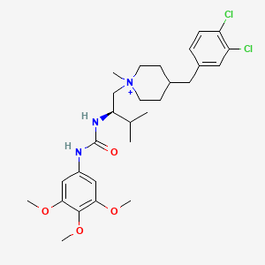 B1679436 1-[(2R)-1-[4-[(3,4-dichlorophenyl)methyl]-1-methylpiperidin-1-ium-1-yl]-3-methylbutan-2-yl]-3-(3,4,5-trimethoxyphenyl)urea CAS No. 750558-86-2