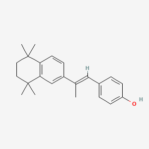 molecular formula C23H28O B1679443 Phenol, 4-(2-(5,6,7,8-tetrahydro-5,5,8,8-tetramethyl-2-naphthalenyl)-1-propenyl)-, (E)- CAS No. 110675-48-4