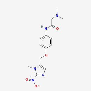 molecular formula C15H19N5O4 B1679446 2-(Dimethylamino)-4'-((1-methyl-2-nitroimidazole-5-yl)methoxy)acetanilide CAS No. 87544-68-1