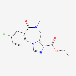 molecular formula C15H14ClN3O3 B1679447 Ethyl 8-chloro-5,6-dihydro-5-methyl-6-oxo-4H-imidazo(1,5-a)(1,4)benzodiazepine-3-carboxylate CAS No. 78756-33-9
