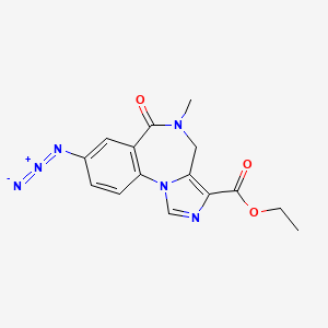 molecular formula C16H17N7O3 B1679449 8-叠氮乙基-5,6-二氢-5-甲基-6-氧代-4H-咪唑并[1,4]苯并二氮杂卓-3-羧酸乙酯 CAS No. 91917-65-6