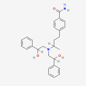 molecular formula C27H32N2O3 B1679452 4-(3-(Bis(beta-hydroxyphenethyl)amino)butyl)benzamide CAS No. 90505-66-1