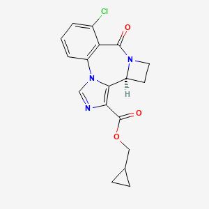 molecular formula C18H16ClN3O3 B1679453 9H,11H-Azeto(2,1-c)imidazo(1,5-a)(1,4)benzodiazepine-1-carboxylic acid, 8-chloro-12,12a-dihydro-9-oxo-, cyclopropylmethyl ester, (S)- CAS No. 90450-01-4