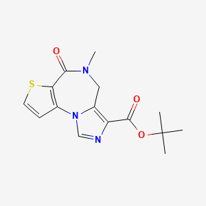 molecular formula C15H17N3O3S B1679457 Tert-butyl 5-methyl-6-oxo-5,6-dihydro-4h-imidazo[1,5-a]thieno[2,3-f][1,4]diazepine-3-carboxylate CAS No. 99632-94-7