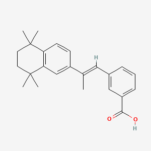 molecular formula C24H28O2 B1679458 Benzoic acid, 3-(2-(5,6,7,8-tetrahydro-5,5,8,8-tetramethyl-2-naphthalenyl)-1-propenyl)-, (E)- CAS No. 89315-17-3
