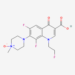 molecular formula C17H18F3N3O4 B1679459 6,8-Difluoro-1-(2-fluoroethyl)-7-(4-methyl-4-oxidopiperazin-4-ium-1-yl)-4-oxoquinoline-3-carboxylic acid CAS No. 104638-13-3
