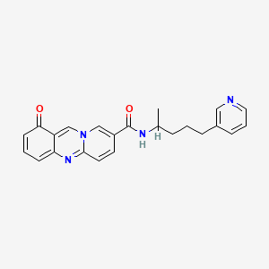 molecular formula C23H22N4O2 B1679467 1H-Pyrido(2,1-b)quinazoline-8-carboxamide, N-(1-methyl-4-(3-pyridinyl)butyl)-1-oxo- CAS No. 110996-51-5