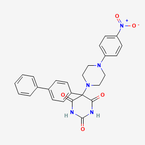 molecular formula C26H23N5O5 B1679473 5-[4-(4-硝基苯基)哌嗪-1-基]-5-(4-苯基苯基)-1,3-二氮杂环-2,4,6-三酮 CAS No. 261956-22-3