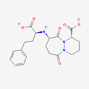 molecular formula C20H25N3O6 B1679478 6H-Pyridazino(1,2-a)(1,2)diazepine-1-carboxylic acid, 9-((1-carboxy-3-phenylpropyl)amino)octahydro-6,10-dioxo-, (1S-(1alpha,9alpha(R*)))- CAS No. 88851-65-4