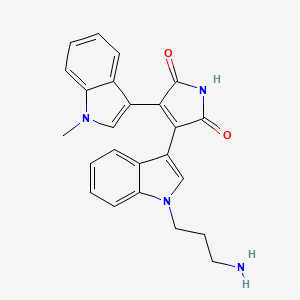 molecular formula C26H28N4O5 B1679481 3-[1-(3-氨基丙基)-1H-吲哚-3-基]-4-(1-甲基-1H-吲哚-3-基)-1H-吡咯-2,5-二酮 CAS No. 125313-65-7