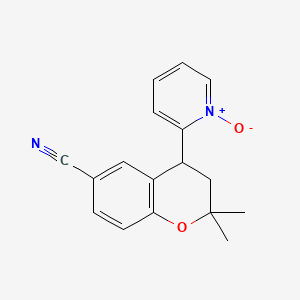 molecular formula C17H16N2O2- B1679482 2,2-Dimethyl-4-(1-oxidopyridin-1-ium-2-yl)-3,4-dihydrochromene-6-carbonitrile CAS No. 120280-33-3