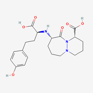 molecular formula C20H27N3O6 B1679483 6H-Pyridazino(1,2-a)(1,2)diazepine-1-carboxylic acid, 9-((1-carboxy-3-(4-hydroxyphenyl)propyl)amino)octahydro-10-oxo-, (1S-(1alpha,9alpha(R*)))- CAS No. 144284-57-1