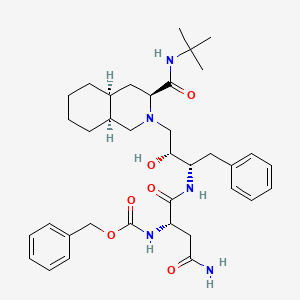 B1679485 Z-Asn-Phe-psi (CH(OH)CH2N)DIQ-NH-tBu CAS No. 136522-18-4