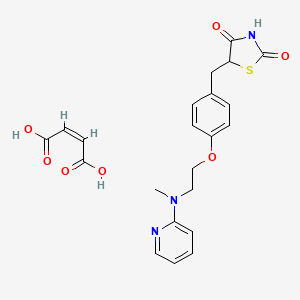 (Z)-But-2-enedioate;2-[4-[(2,4-dioxo-1,3-thiazolidin-3-ium-5-yl)methyl]phenoxy]ethyl-methyl-pyridin-2-ylazanium