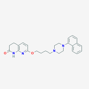 molecular formula C26H30N4O2 B1679664 3,4-Dihydro-7-(4-(4-(1-naphthyl)piperazino)butoxy)-1,8-naphthyridine-2(1H)-one CAS No. 846032-02-8