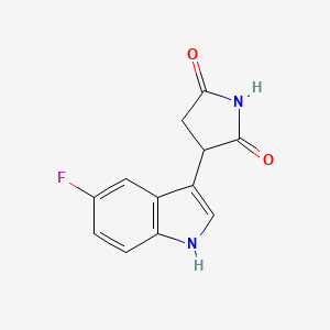 molecular formula C12H9FN2O2 B1679684 3-(5-Fluoro-1H-indol-3-yl)pyrrolidine-2,5-dione CAS No. 198474-05-4