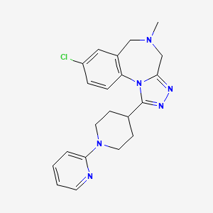 molecular formula C21H23ClN6 B1679691 8-Chloro-5-methyl-1-(3,4,5,6-tetrahydro-2h-[1,2']bipyridinyl-4-yl)-5,6-dihydro-4h-2,3,5,10b-tetraaza-benzo[e]azulene CAS No. 748806-39-5