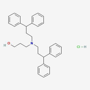molecular formula C33H38ClNO B1679692 3-(Bis(3,3-diphenylpropyl)amino)propan-1-ol hydrochloride CAS No. 33979-27-0